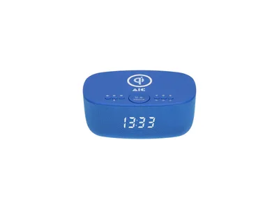 Produktbild von AIC 28 BT Radiowecker mit Bluetooth Qi-Ladefunktion Dimmbares Display 2 Weckzeiten blau