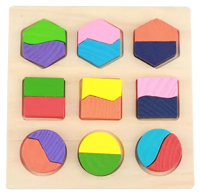 Obrázek produktu pro Dětská vzdělávací dřevěná hračka, geometrická skládačka, dětské nářadí(#2)