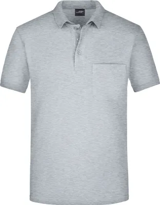 Produktbild von Klassisches Poloshirt mit Brusttasche grey-heather, Gr. 3XL