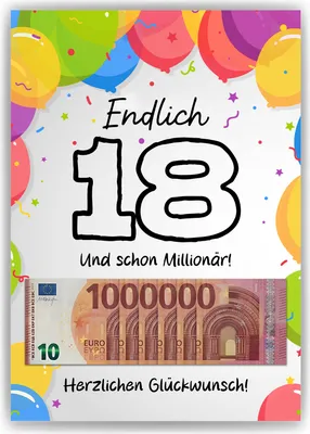 Produktbild von Geldgeschenk zum 18. Geburtstag Jungen & Mädchen | Deine erste Million | Lustiges Geburtstagsgeschenk Witzige Geschenkidee Geld kreativ verschenken Sohn Tochter 18 Jahre Geschenk – DIN A4 (21x29.7cm)