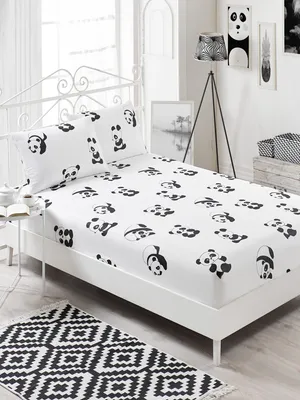 Produktbild von L'Essentiel Linge de Maison, Panda, Doppelblatt-Set, Schwarz, 65 % BAUMWOLLE / 35 % POLYESTER, 160 x 200 cm