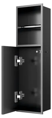 Produktbild von Sapho DENBO Unterputz-Toilettenpapierhalter, 600x170mm, Edelstahl, gun metal