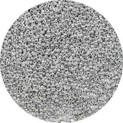 Immagine prodotto di Perline di vetro argentate 2 mm 12/0 100 g per gioielli