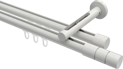 Produktbild von Interdeco Innenlaufstange / Gardinenstange mit Innenlauf Weiß, Typ Siteno Elanto (Rillenzylinder), 20 mm Ø 2-läufig, 240 cm
