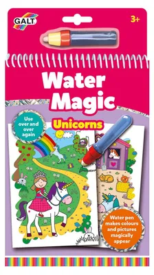 Wasserzauber Einhorn Malbuch – 6 Tafeln + Wasserstift ab 3 J.