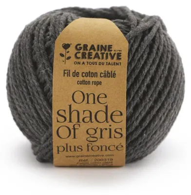 Productafbeelding van Graine Créative - Macramé touw van Graine Créative, diameter 2,5 mm, lengte 80 meter, antracietgrijs