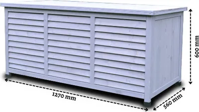 Zdjęcie produktu dla Rijoka Gartenbox aus Holz - Auflagenbox - 300L - 1270x560x600mm - Blau Grau