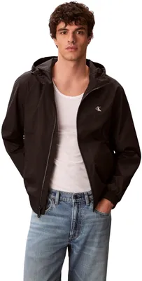 Produktbild von Calvin Klein Herren Windbreaker Jacke Nylon Harrington mit Kapuze, Schwarz (Blac