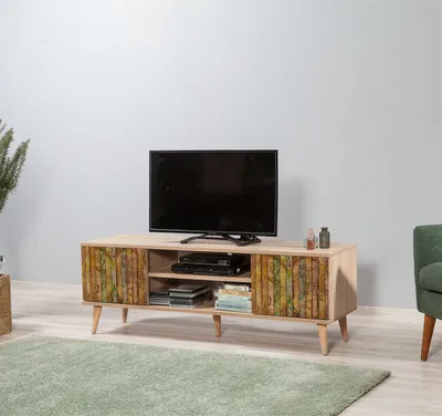 Obrázek produktu pro Skye Decor, Truva-725, TV stolek, dub Sonoma, 100 % MELAMINEM POVLÁKNĚNÁ DESKA, 140 x 40 x 50 cm