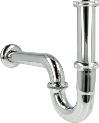 Produktbild von tecuro PROFI Röhrengeruchsverschluss Siphon1 1/4 Zoll x 32 mm, extra lang - Messing verchromt