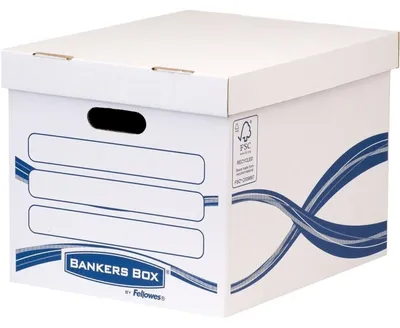 Produktbild von Bankers Box Archivschachtel Basic 4460801 317x287x384mm ws/bl