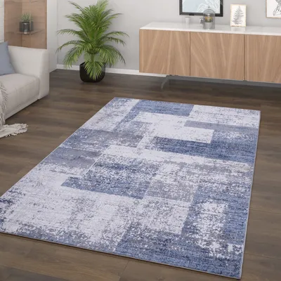 Produktbild von TT Home Wohnzimmer Teppich Kurzflor Vintage Geometrisches Muster Größe 80x150 cm