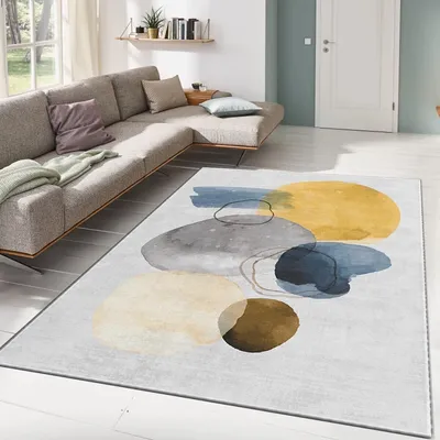 Image de Conceptum Hypnose, Azury- ALHO CARPETKRL, Multicolore, Tapis à poils courts, 140 x 220 cm, 100% POLYESTER