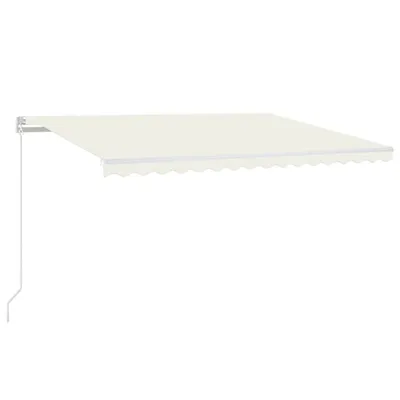 Obrázok produktu pre vidaXL Markíza ručne výsuvná s LED 400x350 cm krémová