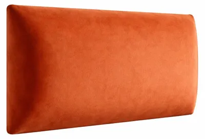 Image de Panneau rembourré - Coussin mural 60 x 30 cm - Rembourrage mural - Tête de lit - Panneau mural 3D orange foncé