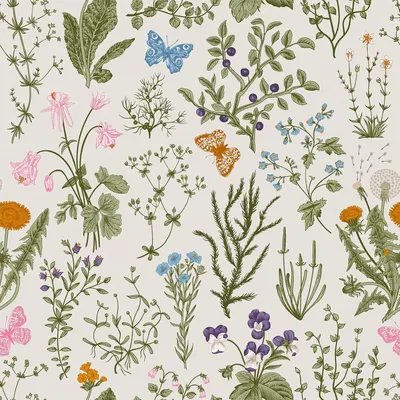 Produktbild von Vintage-Blumen-Tapete - selbstklebend - beige