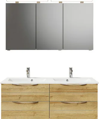 Produktbild von Pelipal Badmöbel-Set Sunline 300 BxHxT 132 x 200 x 48 cm Frontfarbe eiche riviera Badmöbel-Set mit Waschtisch Mineralmar