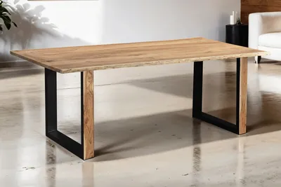 Produktbild von Esstisch Baumkante Akazie Natur 240 x 100 cm U-Gestell aus Metall + Holz MELBOURNE