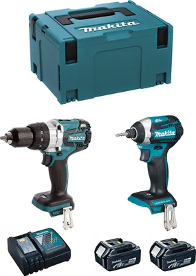Image de MAKITA Kit MK227RTJ (DHP481 + DTD154 + 2 x 5.0 Ah + DC18RC + MAKPAC 3)
