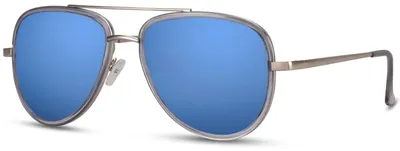 Produktbild von styleBREAKER Uni Pilotenbrille Tropfenform Hybrid, Transp-Silber/Blau