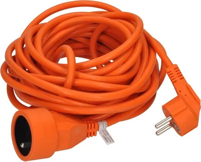 Produktbild von Solight Verlängerungskabel - Stecker, 1 Buchse, orange, 7m