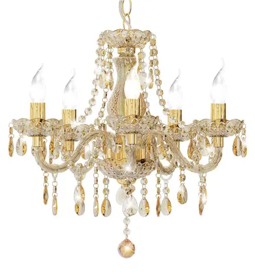Produktbild von LED Kronleuchter, goldfarben, 5-Flammig, D 48 cm