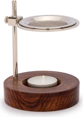 Produktbild von Räucherstövchen verstellbar Messing vernickelt Räucherlampe mit Edelstahlsieb