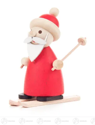 Produktbild von Weihnachtliche Miniatur Ruprecht auf Ski  Höhe ca 8 cm NEU