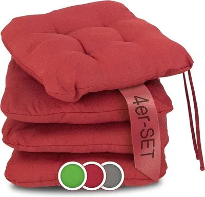 Produktbild von Famanu Stuhlkissen Set 4 Stück, 38 x 38 cm, rot