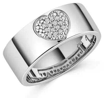 Produktbild von MATERIA Damen Bandring Ring Herz Liebe 925 Sterling Silber Silberring Zirkonia weiß rhodiniert SR-143