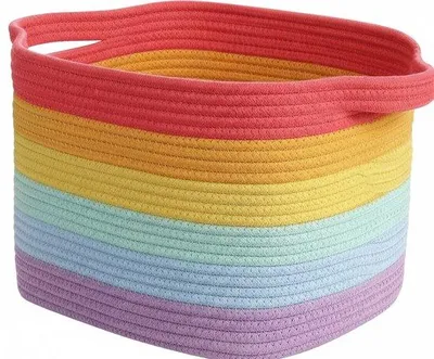 Produktbild von Famanu Aufbewahrungskorb aus Baumwolle - Regenbogenfarben