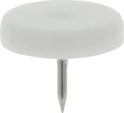 Produktbild von Tarrox Kunststoffgleiter mit Nagel Ø 20 mm rund weiß 16 Stück