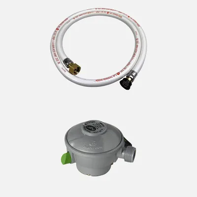 Immagine prodotto di Tubo flessibile per gas butano Quick-On con regolatore di pressione, Grigio