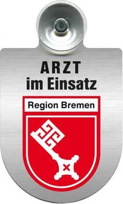 Produktbild von Einsatzschild Windschutzscheibe incl. Saugnapf - Arzt im Einsatz - 309352 - incl. Regionen nach Wahl Color - Region Bremen