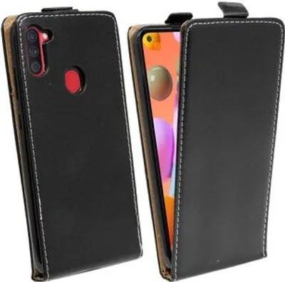 Image de Flip Case compatible avec Samsung Galaxy A11 (A115F) Etui pour téléphone portable à ouverture verticale Housse à rabat Noir