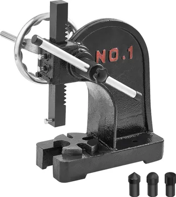 Productafbeelding van Klemmachine van het type Arbor Press, 1 ton, met handwiel en gietijzeren constructie