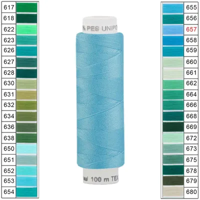 10 x 100m / 10 Spulen Unipoly 120 TEX14x2 Nähgarn hellblau