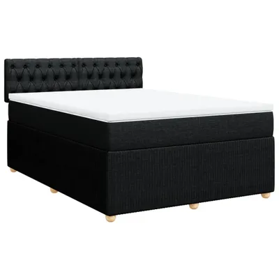 Produktbild von vidaXL Boxspringbett mit Matratze Schwarz 140x200 cm Stoff