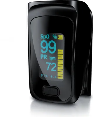 Obrázok produktu pre Pulzný oxymeter Medicinalis Finger - Pulzný merač SpO2 - Pulzný oxymeter na prste - Meranie pulzu a nasýtenia kyslíkom na prste - OLED displej - Zobrazenie batérie - Alarm - Ovládanie jedným dotykom