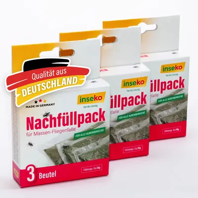 Produktbild von 3x inseko Nachfüllpack für Massen-Fliegenfalle I 9 Beutel