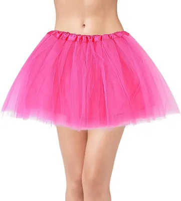 3 Lagen - Rosarot - Stretch - Partyzubehör - Tanz - 40 cm Länge - Tutu