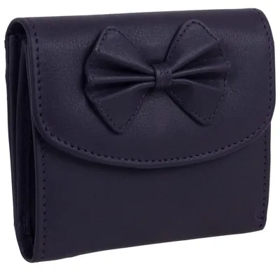 Image de Portefeuille compact en cuir pour femmes, avec nœud