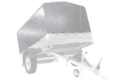 Produktbild von UNITRAILER Anhängerplane 230x125 cm Grau Hochplane 80 cm