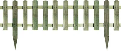 Produktbild von Beeteinfassung, Mini-Staketenzaun Kopf gerundet 120 x 30/45 cm kesseldruckimprägniert