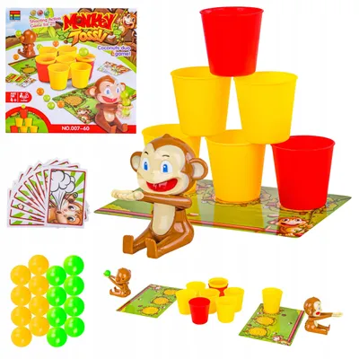 Produktbild von DK Crazy Monkey Geschicklichkeitsspiel Lustige Becher Zielgenau