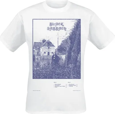 Produktbild von Black Sabbath T-Shirt Herren Self Titled Tracklist weiß 3XL