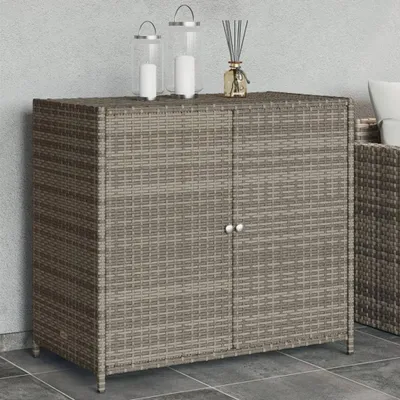 Produktbild von vidaXL Zahradní skříňka šedá 83x45x76 cm poly ratan