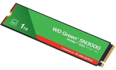 Image de WESTERN DIGITAL - WDS100T4G0E - SSD Interne - Green - SN3000 - NVMe - 1 To