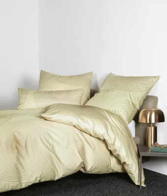 Produktbild von Janine Interlock Jersey Bettwäsche Carmen 55086-06 Kreise grün 135x200