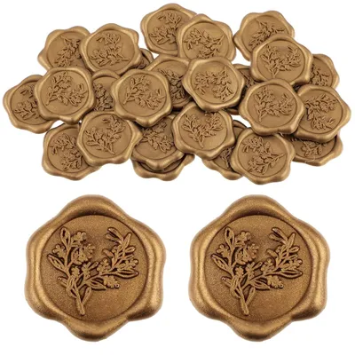 Produktbild von Wachssiegel Aufkleber, Gold, 25 Stück, Selbstklebend, für Hochzeit und Geburtstag